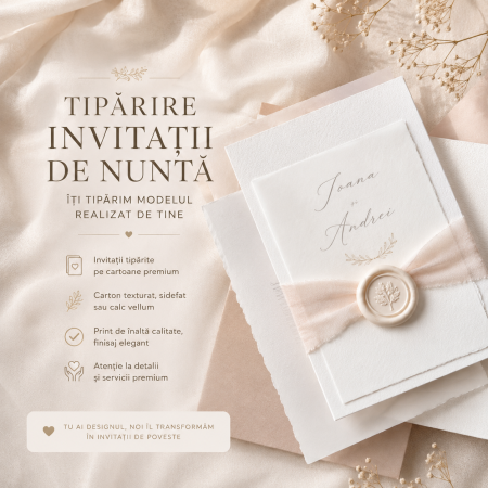Invitatii nunta - Tipărire invitații de nuntă pe carton premium | WedDesign