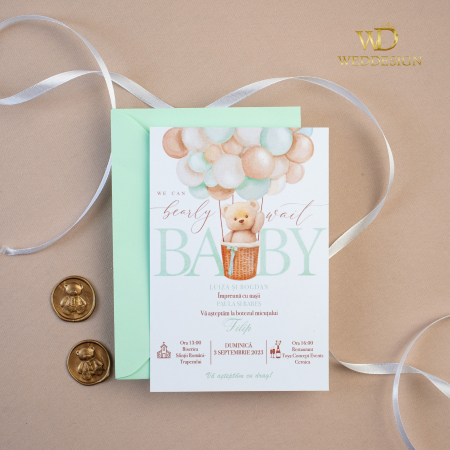 Invitatie botez ursulet baloane verzi [1]