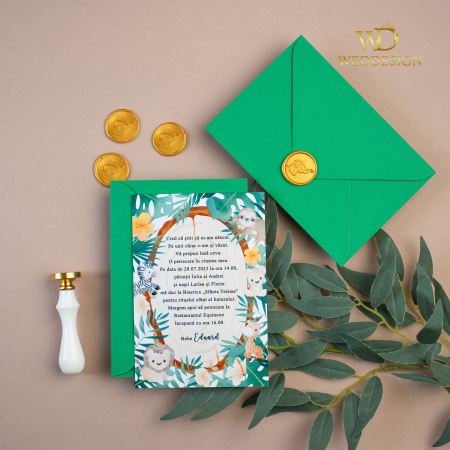Invitatii botez - Invitatie de botez jungla