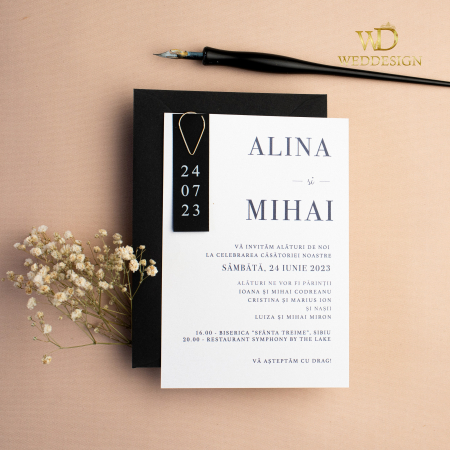 Invitatie de nunta Black & White [1]