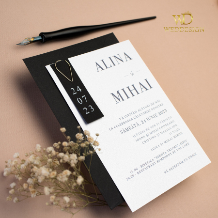 Invitatie de nunta Black & White [2]