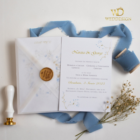 Invitatie de nunta cu flori albastre [1]
