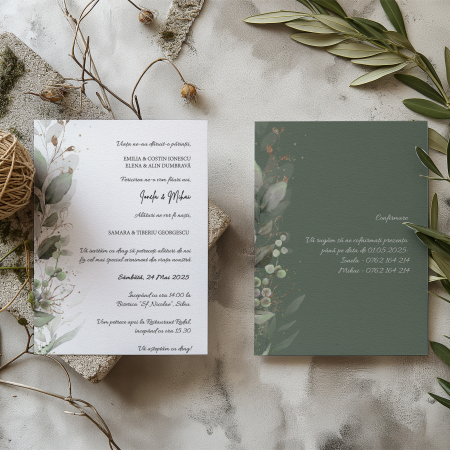 Invitatii nunta - Invitatie de nunta Sage Green