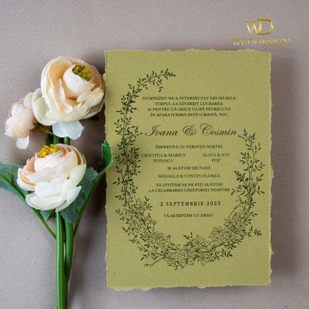 Invitație de nuntă Botanical green [1]