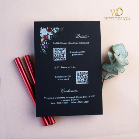 Invitatie de nunta Burgundy dream [2]