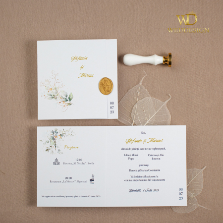 Colectia invitatii florale - invitatie de nunta simpla