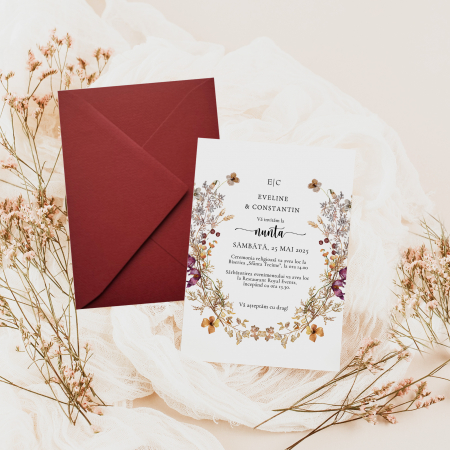 Invitatii nunta - Invitatie de nunta Floral frame