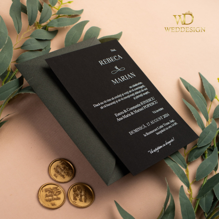 Colectia invitatii moderne - Invitatie de nunta Dark forest