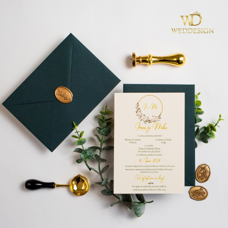 Colectia invitatii florale - Invitatie nunta ieftina