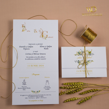 Colectia invitatii florale - Inivtatie de nunta cu flori albe