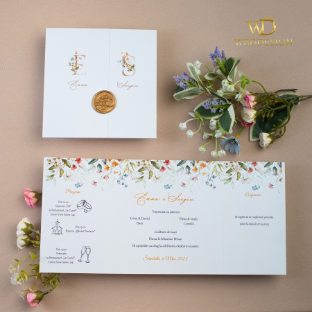 Colectia invitatii florale - Invitatie de nunta flori de primavara