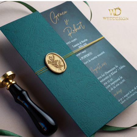 Invitatie de nunta verde smarald [1]