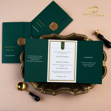 Colectia Invitatii Luxury - Invitatie de nunta verde