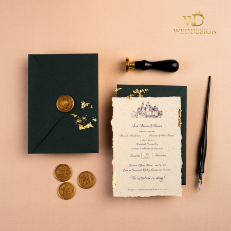 Colectia Invitatii Luxury - invitatie nunta vintage