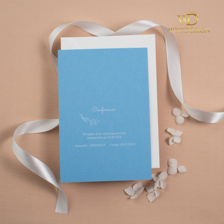 Invitatie de nunta Minimal dusty blue [2]