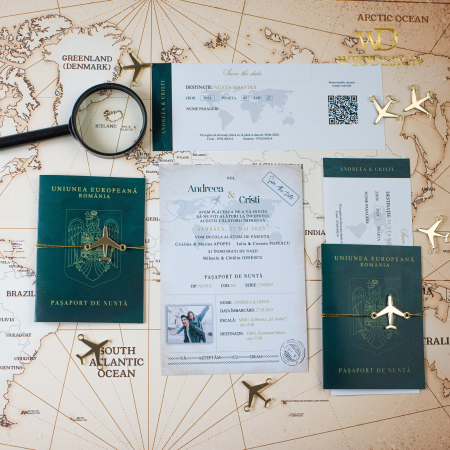 Invitatie de nunta pasaport verde smarald [1]