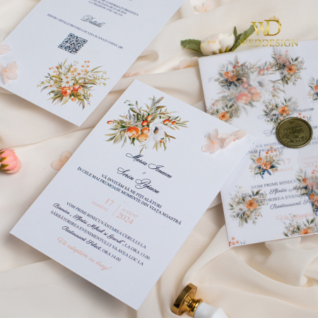 Invitatie de nunta Peach Fuzz [1]