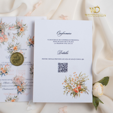 Invitatie de nunta Peach Fuzz [2]