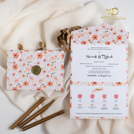 Colectia invitatii florale - Invitatie untapeach fuzz