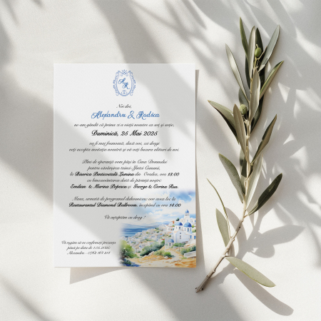 Colectia invitatii moderne - Invitatie de nunta Grecia