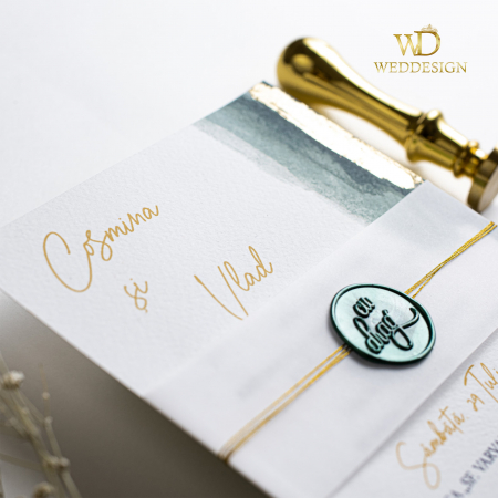 Invitatie de nunta verde auriu [1]