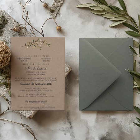 Invitatii nunta - Invitatie de nunta Rustica
