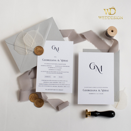 Colectia invitatii moderne - Invitatie nunta minimalista