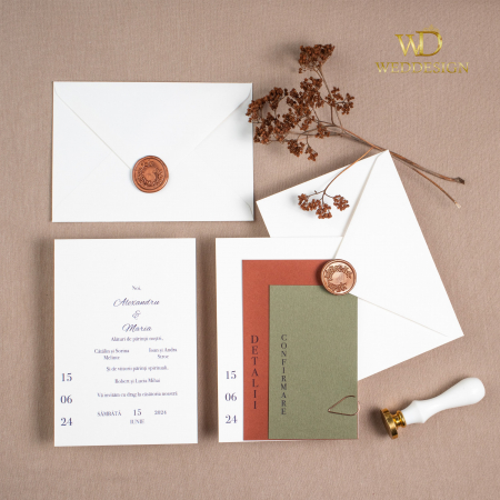 Colectia invitatii moderne - Invitatie de nunta boho