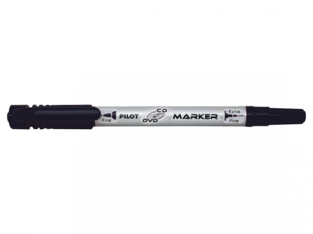 Markere - Marker negru permanent cu doua capete pt CD