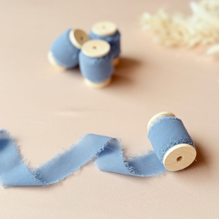 HOBBY & CRAFT - panglica matase albastru prafuit