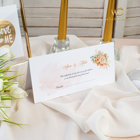 Plicuri de bani/ Placecard-uri - Plic de bani Peach flowers