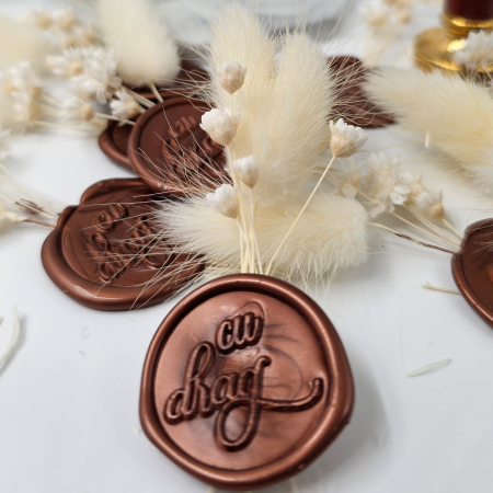 Sigilii de ceara handmade - Sigilii ceara invitatii cu flori uscate