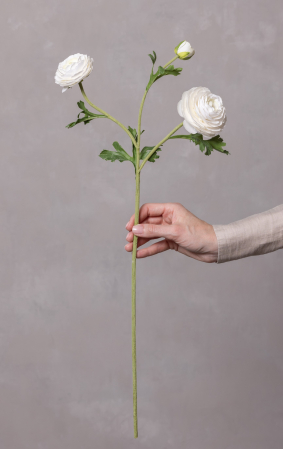 FLORI ARTIFICIALE - Ranunculus alb (3 flori)
