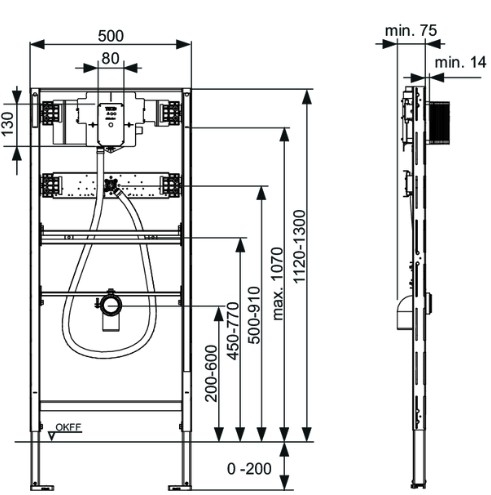 Modul 1120mm  pentru urinal TECEprofil [2]