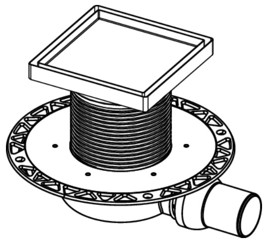 Sifon complet extraplat TECEdrainpointS 116 din PP [3]