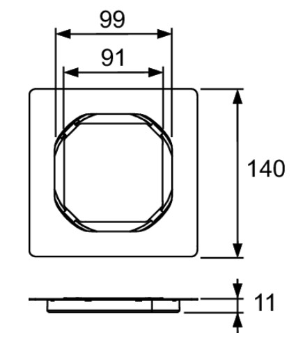 Ramă 100mm TECEdrainpoint S din oțel inoxidabil [2]
