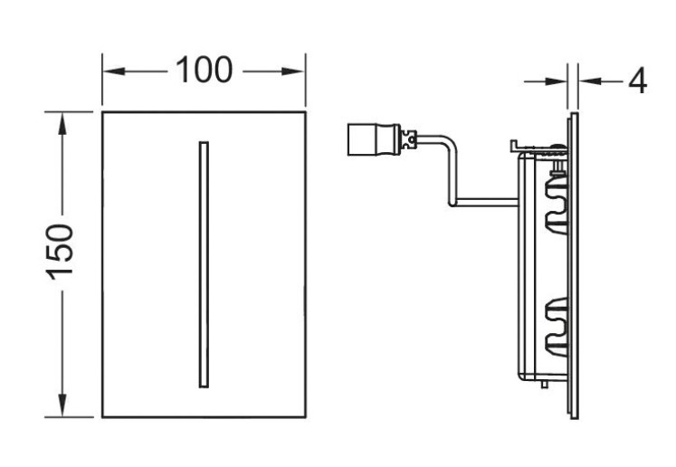 Clapeta Urinal TECE Filo cu senzor, cromat mat [4]