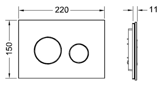 Clapeta TECEloop negru+cromat lucios [2]
