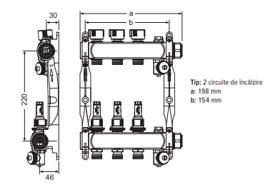 Distribuitor incalzire in pardoseala 2 cai cu debitmetre TECE floor 77310002 otel inox [2]