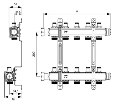 Distribuitor INOX 9 Cai 1" x eurocon 3/4 [2]