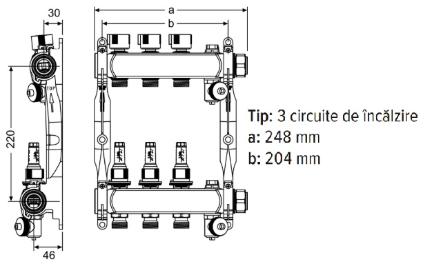 Distribuitor 3 cai TECEfloor cu debitmetre [2]