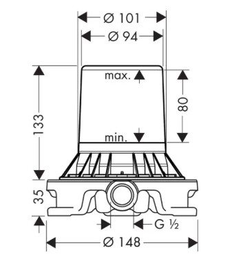 Hansgroche-Axor- Corp pentru baterie cu montaj pe podea [2]