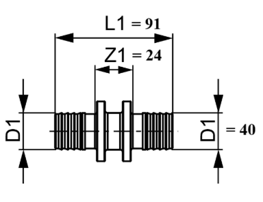 Niplu egal TECEflex Ø40 din alama standard 766040 [2]