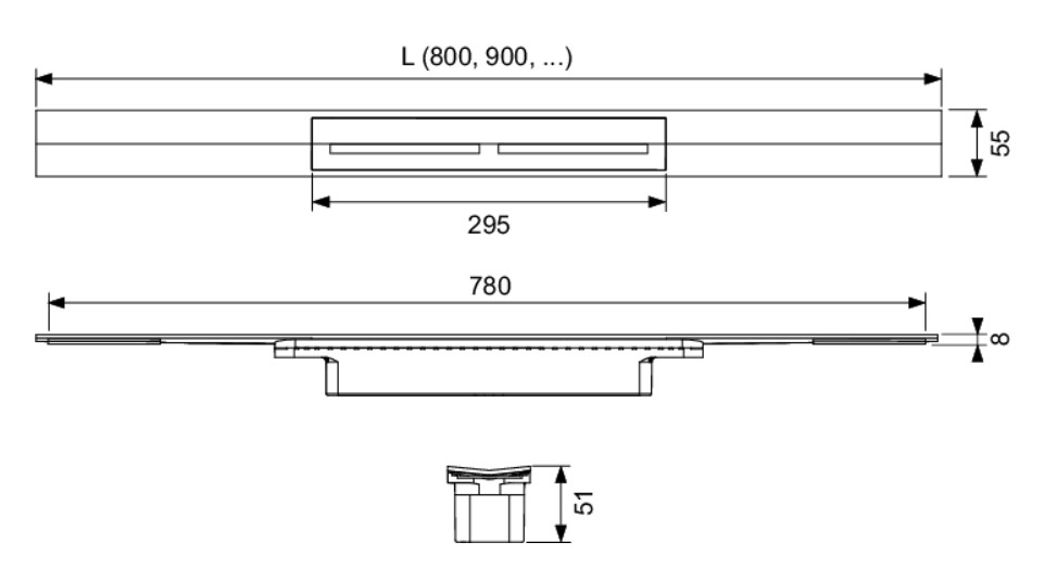 Profil de dus 80cm Red Gold periat TECEdrainprofile. [3]