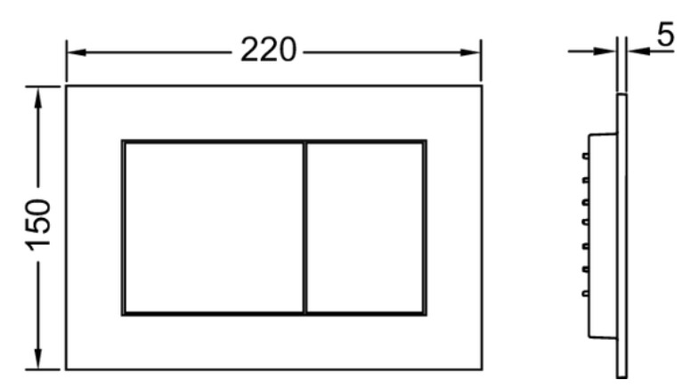 Pachet Rezervor WC incastrat 7L,(320 x 1120 mm) TECEbase + clapeta actionare negru mat TECEnow (9240407) [5]