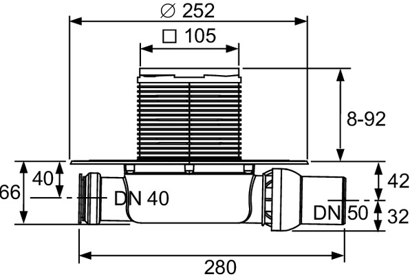 Set sifon scurgere TECEdrainpoint S 110 extra-plat cu flanșă universală Seal System [2]