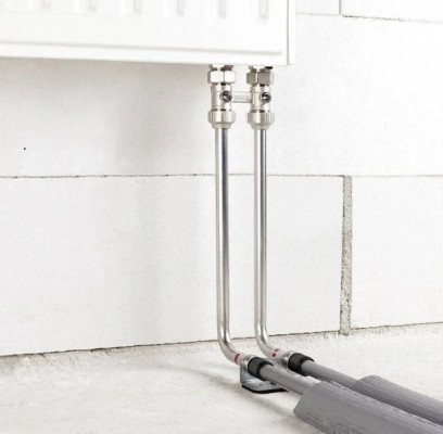 Tijă ø16 de montaj radiator TECEflex 15 mm, cupru nichelat [2]