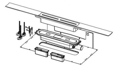 Set rigolă de duș periat 1000x55 mm  TECEdrainprofile 641024 [1]