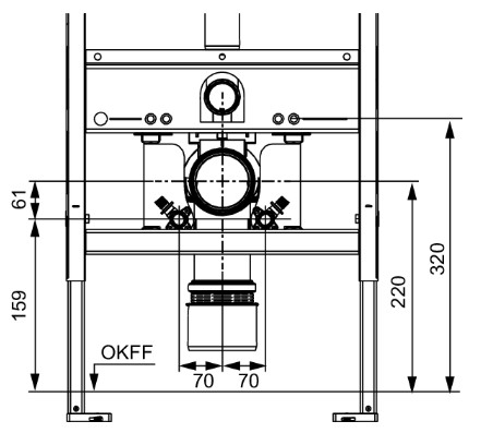 Set adaptare cadru pentru structuri portante la vas WC cu bideu TECEone-9880046 [1]