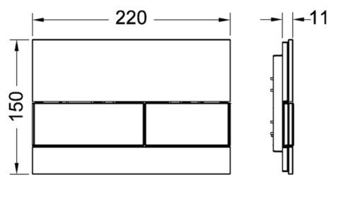 Clapeta TECE Square negru + cromat lucios [1]